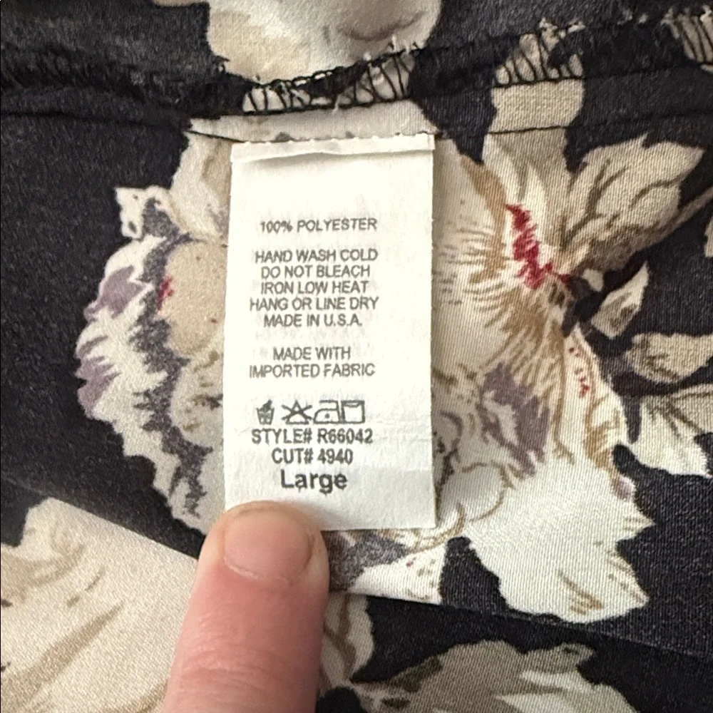 Rokoko by Dazz Floral Black and Cream Wrap Longsleeve Dress - Picture 6 of 6